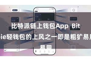 比特派链上钱包App Bitpie轻钱包的上风之一即是粗犷易用