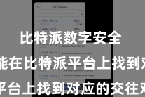 比特派数字安全 王人能在比特派平台上找到对应的交往对