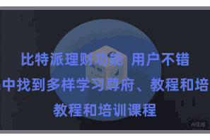 比特派理财功能  用户不错在期骗中找到多样学习尊府、教程和培训课程