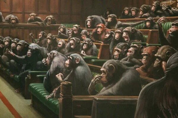شامپانزه‌های پارلمان‌نشین رکورد زدند!/ ۹.۹میلیون پوند برای بنکسی